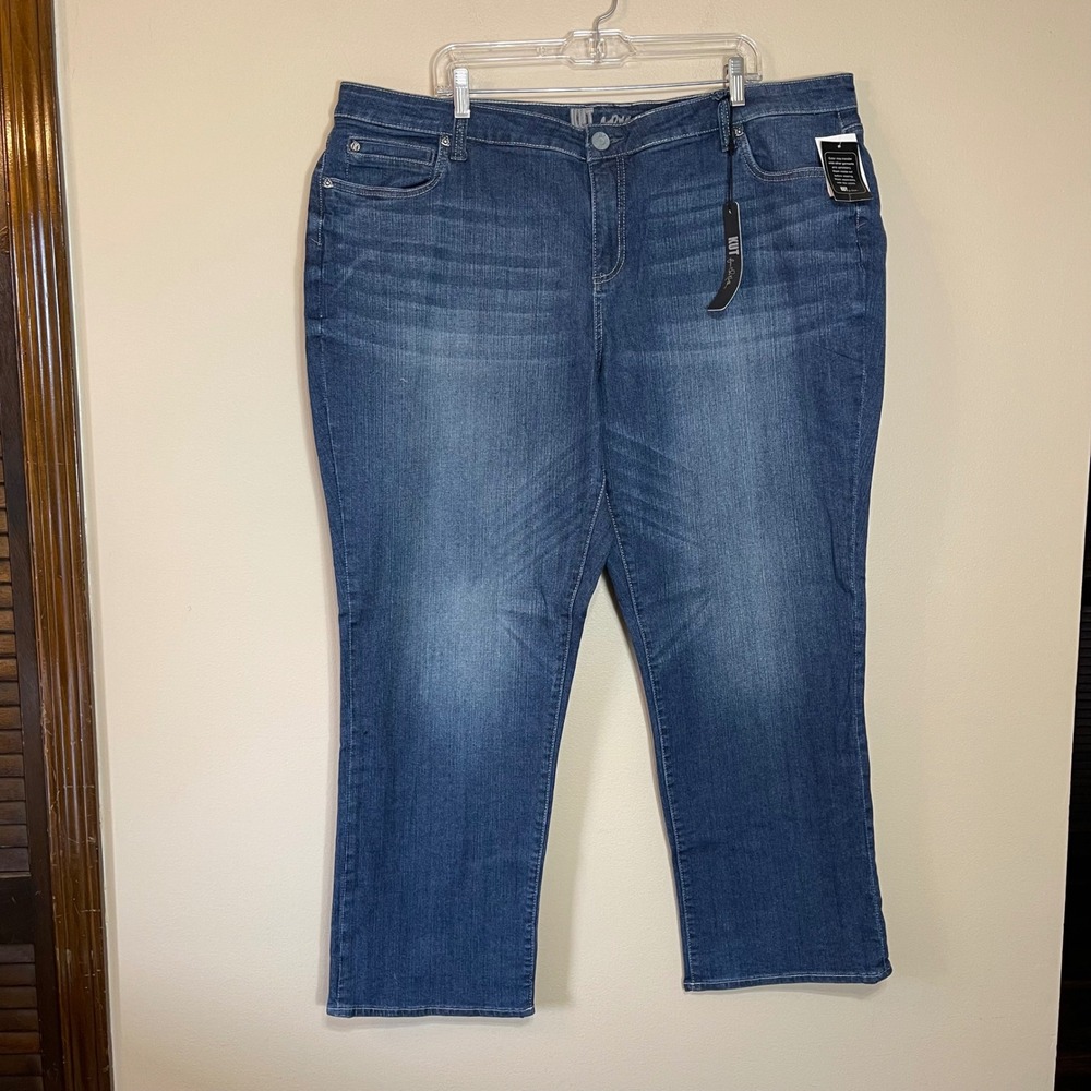 NEW Kut from the Kloth Katy Boyfriend Jeans Blue Plus Size 22W Stretch Denim